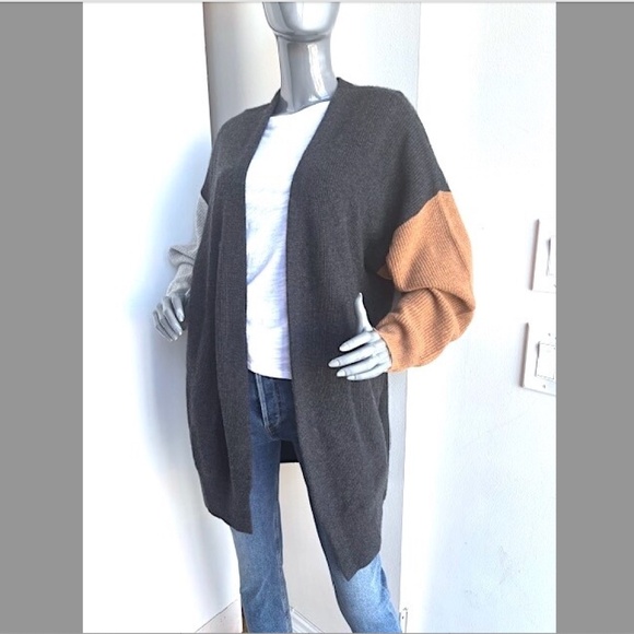 SPLENDID Collection Cashmere Open-Front Color-Blocked Cardigan EUC/sz L - Picture 8 of 12